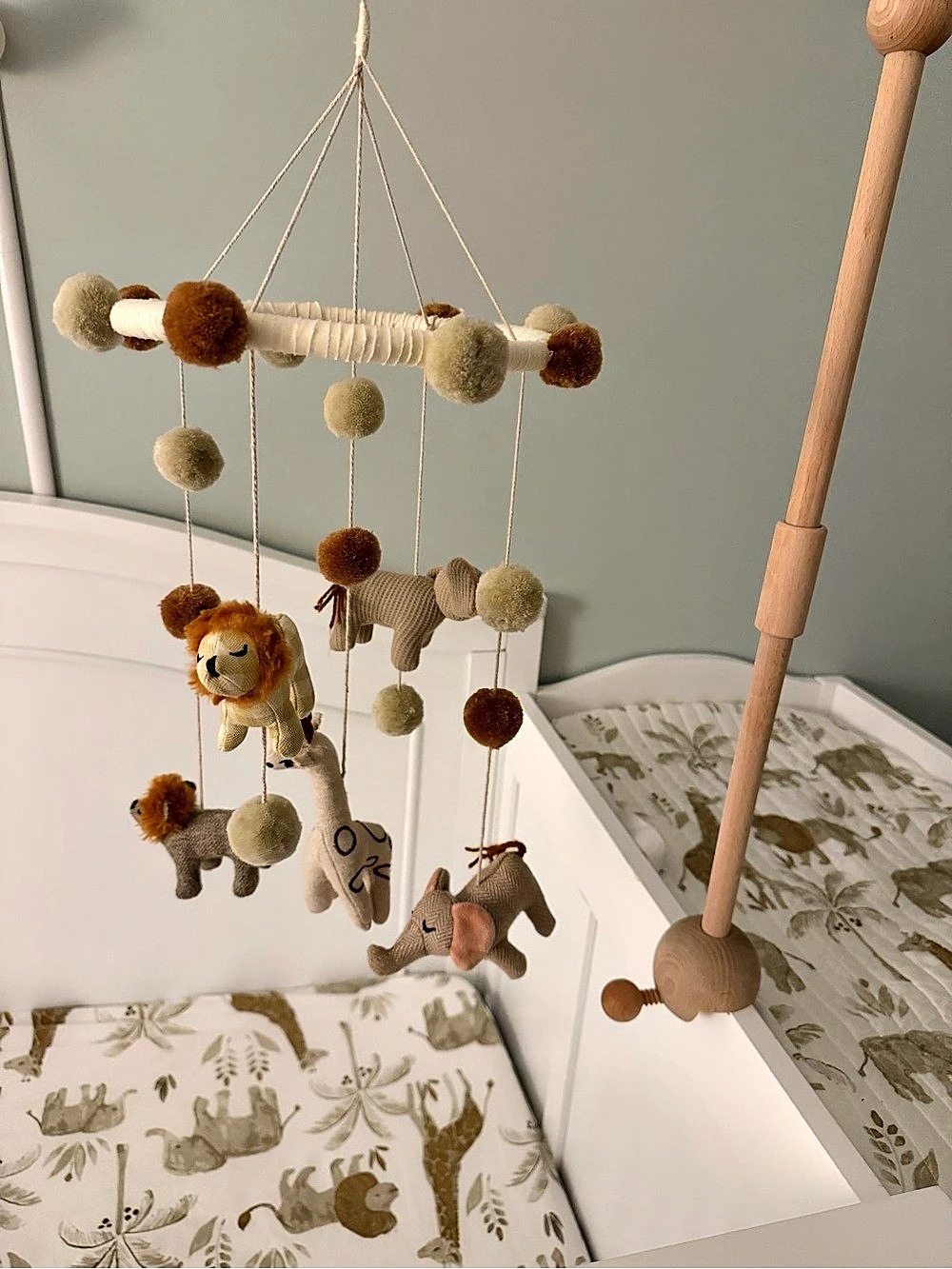 Crane Handcrafted Animal Nursery Crib Mobile